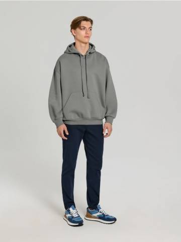 Худі комфортного крою - середньо-сірий