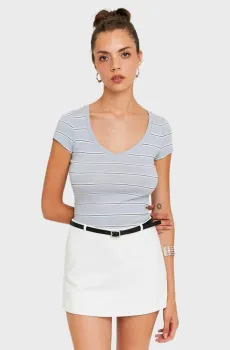Женская серая футболка в полоску Серый XS Tally Weijl STSCOSANELA