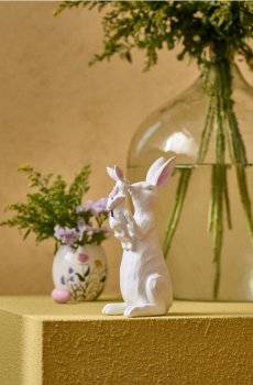 Великодня стояча декорація у формі зайця - білий