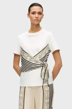 Женская белая футболка SCARF PRINT DETAIL Белый M Karl Lagerfeld B2W17011