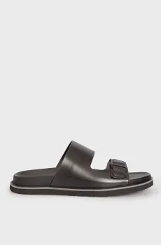 Мужские черные кожаные слайдеры Черный 40 PRPY PRSBXN1208