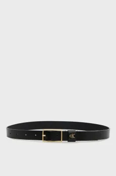 Женский черный кожаный ремень SQUARE BUCKLE Черный 75 Calvin Klein LV04F7050G