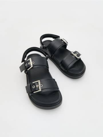 Reserved - Босоніжки зі штучної шкіри - чорний - 656DL-99X