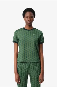 Женская зеленая футболка Зеленый 42 Lacoste TF3244ICL