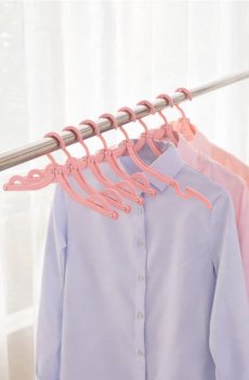 Складні вішалки для білизни 5 pack - пастельний рожевий