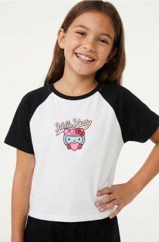 Бавовняна футболка з принтом Hello Kitty - білий