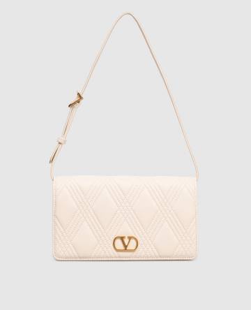 Бежевая кожаная сумка Quiltie Бежевая кожаная сумка Quiltie