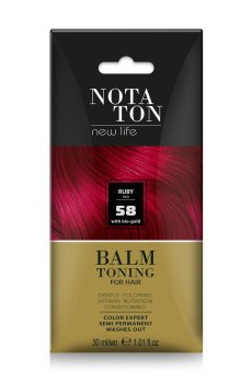 Тонирующий бальзам для волос Notaton New Life Balm Toning с био-золотом, 58 Рубиново-красный, 30 мл
