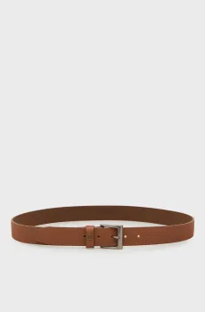 Мужской коричневый кожаный ремень с узором SOHO FLAG AOP 3.5 Коричневый 95 Tommy Hilfiger AM0AM14179