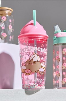 Багаторазовий стакан з соломинкою Pusheen the Cat - різнобарвний