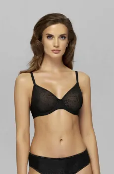 Женский черный бюстгальтер с узором Черный 80D MARC&ANDRE W22-1017-RGM-LY