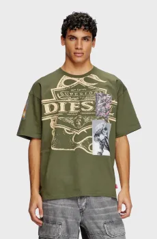 Мужская зеленая футболка T-BOXT-SLITS-R6 Зеленый M Diesel A16162 0PLAT