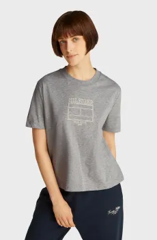 Женская серая футболка MDRN OUTLINE FLAG Серый XS Tommy Hilfiger WW0WW45525