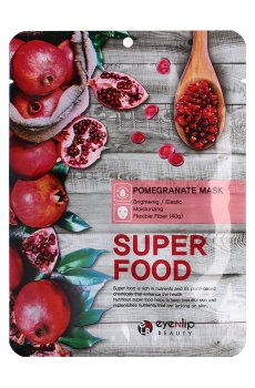 Тканевая маска для лица Eyenlip Super Food Pomergranate Mask Гранат, 23 мл