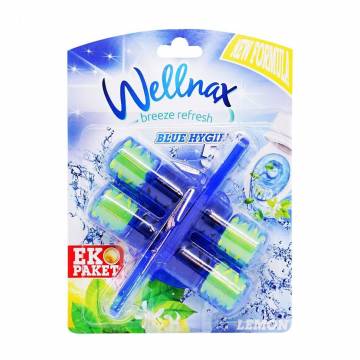 Туалетный блок Wellnax Blue Hygiene Лимон, 2*50 г Туалетный блок Wellnax Blue Hygiene Лимон, 2*50 г