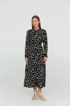 Женское черное платье с узором Черный XS PRPY PWDREZORUA030