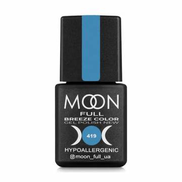 Гель-лак для ногтей Moon Full Breeze Color Gel Рolish 419 Голубой, 8 мл Гель-лак для ногтей Moon Full Breeze Color Gel Рolish 419 Голубой, 8 мл