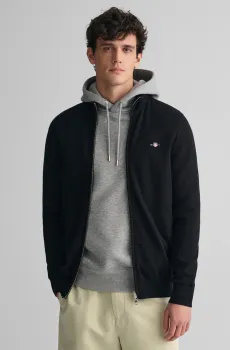 Мужской черный кардиган CASUAL COTTON ZIP Черный XL Gant 8030164