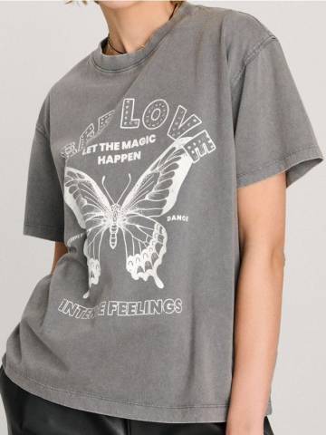 Футболка з вареним ефектом - темно-сірий Футболка з вареним ефектом - темно-сірий