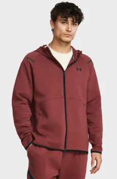 Мужское красное худи UA Unstoppable Flc FZ Красный M Under Armour 1379806-688