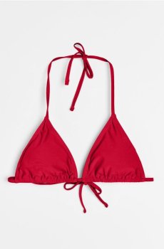 Трикутний верх бікіні, що зав’язується на шиї - червоний