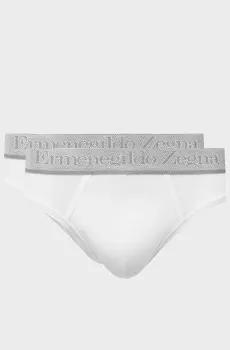 Мужские белые брифы (2 шт) Белый S Ermenegildo Zegna N2X400080.10012