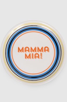 Белая фарфоровая тарелка для пиццы Mamma Mia