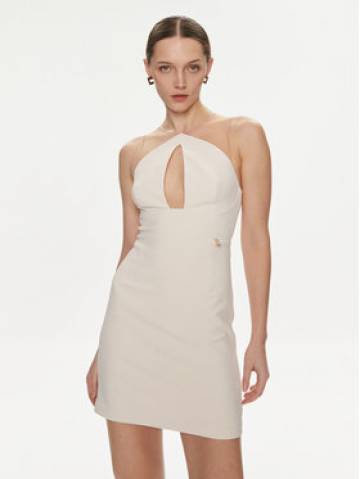 Elisabetta Franchi Коктейльна сукня AB-514-41E2-V300 Бежевий Slim Fit Elisabetta Franchi Коктейльна сукня AB-514-41E2-V300 Бежевий Slim Fit