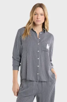 Женская темно-синяя рубашка в полоску HILDA Синий M Etam 6557037