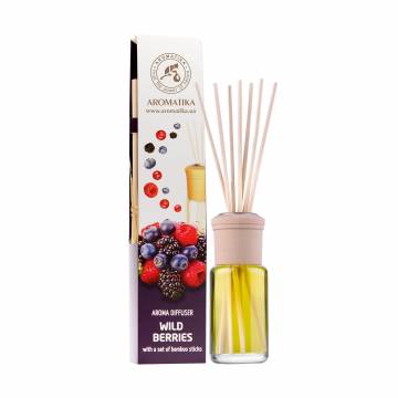 Аромадиффузор Ароматика Wild Berries Лесные ягоды, с комплектом бамбуковых палочек, 50 мл Аромадиффузор Ароматика Wild Berries Лесные ягоды, с комплектом бамбуковых палочек, 50 мл