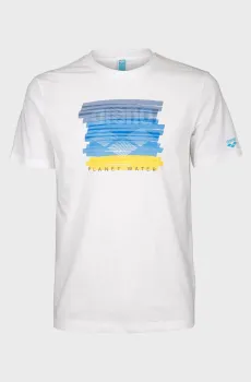 Мужская белая футболка WATER PRINT Белый M Arena 011001-100