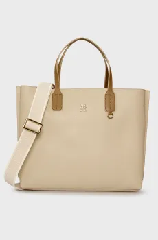 Женская бежевая сумка DISTINCT SATCHEL Бежевый ONESIZE Tommy Hilfiger AW0AW17463