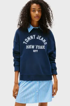 Женский темно-синий свитшот VARSITY OVERDYE Синий XS Tommy Jeans DW0DW21202