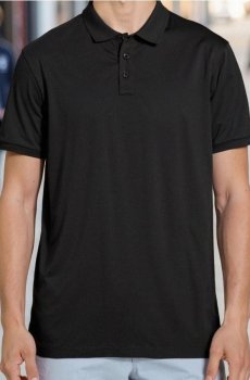 Бавовняна сорочка поло - чорний