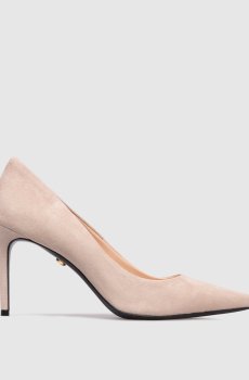 Бежевые замшевые туфли