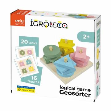 Деревянная логическая игра Igroteco Геосортер, от 2 лет, 16 фигур, 18*17*7 см (900729) Деревянная логическая игра Igroteco Геосортер, от 2 лет, 16 фигур, 18*17*7 см (900729)