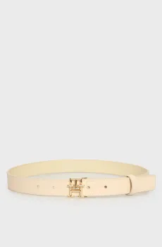 Женский бежевый кожаный ремень Бежевый 80 Tommy Hilfiger AW0AW17248