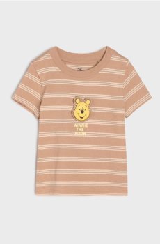 Бавовняна футболка в смужку Winnie the Pooh - коричневий