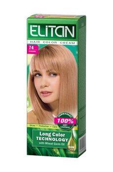Уценка! Стойкая крем-краска для волос Elitan Hair Color Cream 74 Карамель, 115 мл
