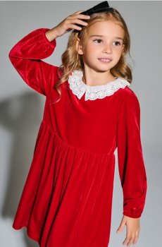 Велюрова сукня - червоний