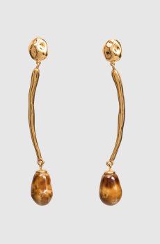 Золотые серьги с аметистом и фианитами