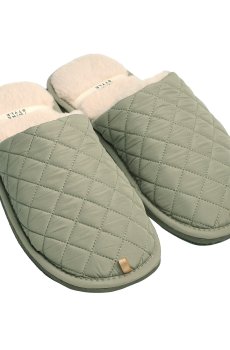 Мужские домашние тапочки Twins HS-LUX стеганые, хаки, размер 40-41 (27 см)