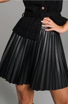 Плісирована міні-спідниця - чорний