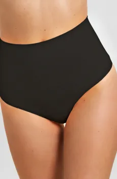 Женские черные моделирующие трусики-стринги с высокой посадкой POWER Черный L Etam 6521060