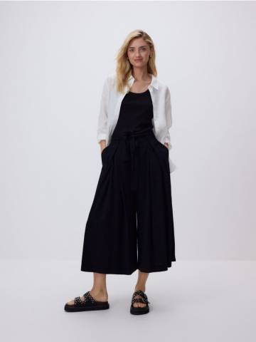 Reserved - Вільні штани з зав’язками - чорний - YH549-99X