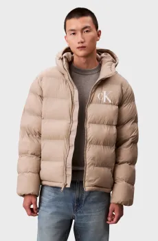 Мужская бежевая куртка LS NYLON MONOGRAM Бежевый M Calvin Klein Jeans LV04RD528G