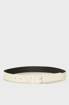 Женский белый кожаный ремень MONOGRAM TONAL PLAQUE Белый 75 Calvin Klein K60K613125
