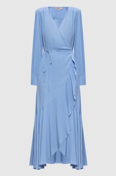 Голубое платье на запах