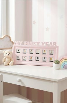 Фоторамка "My first year" - пастельний рожевий
