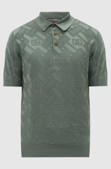 Зеленое поло из шелка